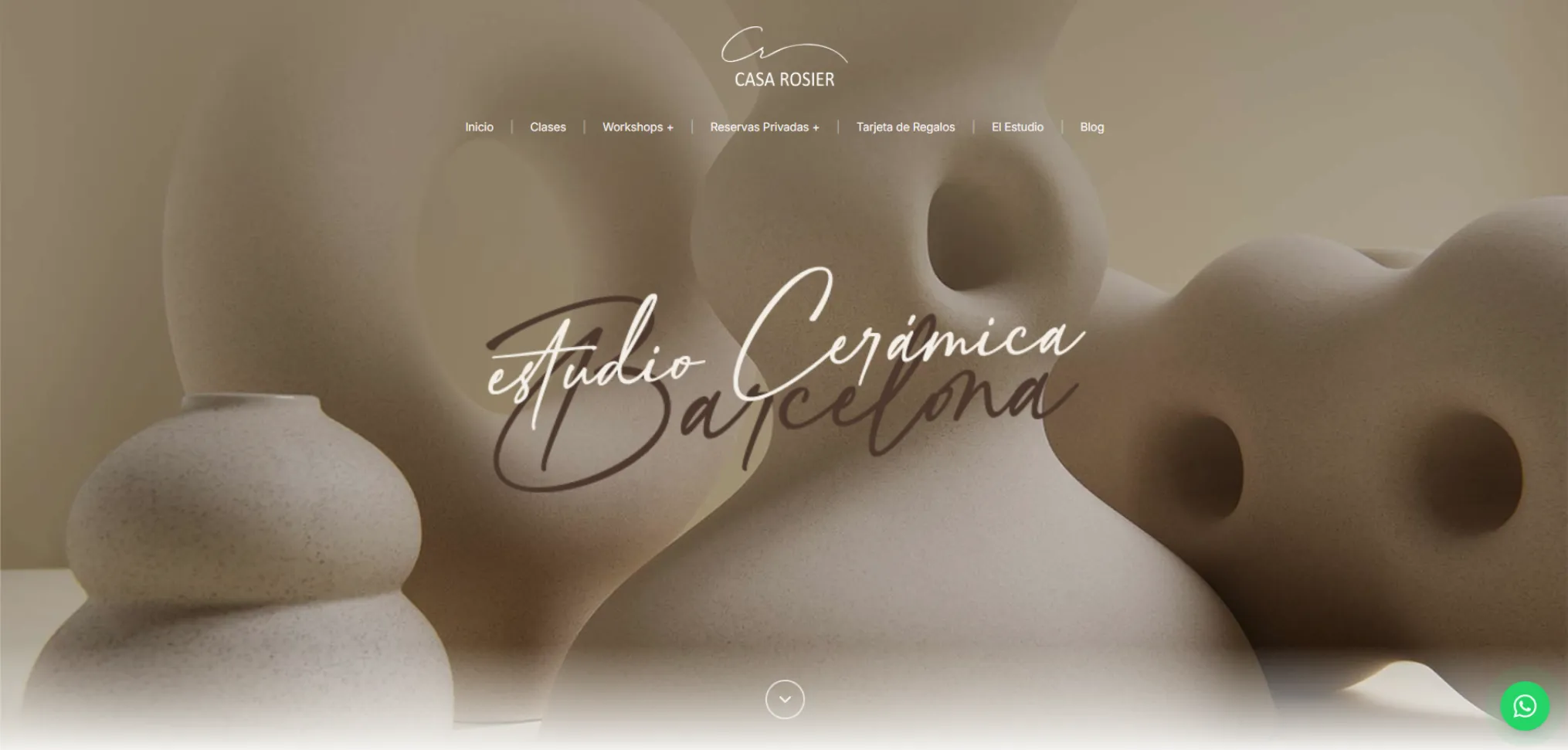 Captura del sitio de Casa Rosier Cerámica