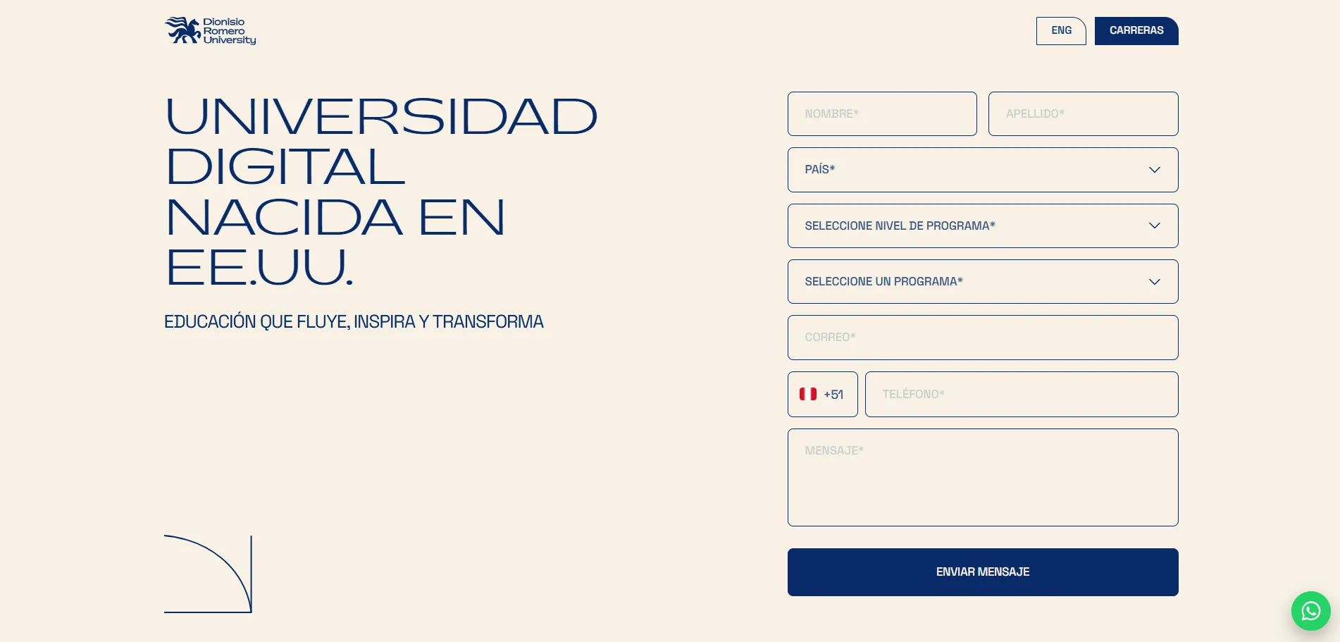 Captura del sitio de DRU