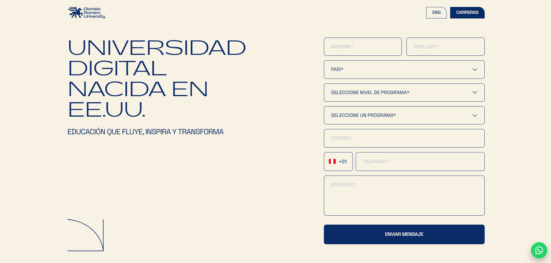 Captura del sitio de DRU